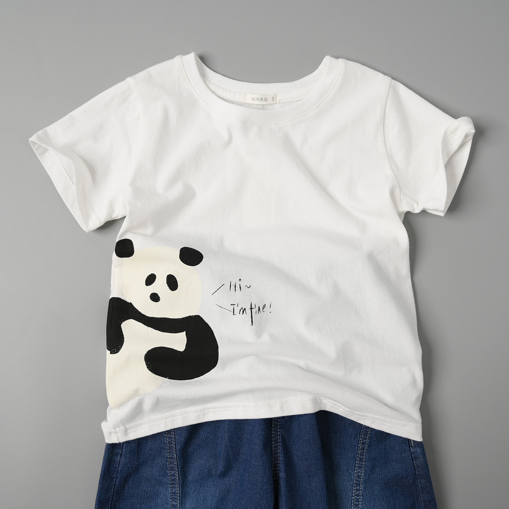 Crianças crianças puro algodão branco camiseta meninos meninas pintados à mão dos desenhos animados em torno do pescoço 