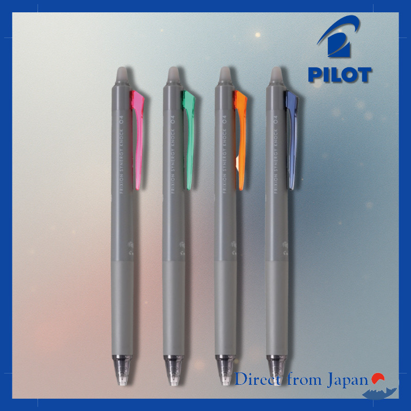 PILOT Friction Synergy 04 Knock Ballpoint Pen - Black, Blue, Red, Orange, Green, Pink, Light Blue