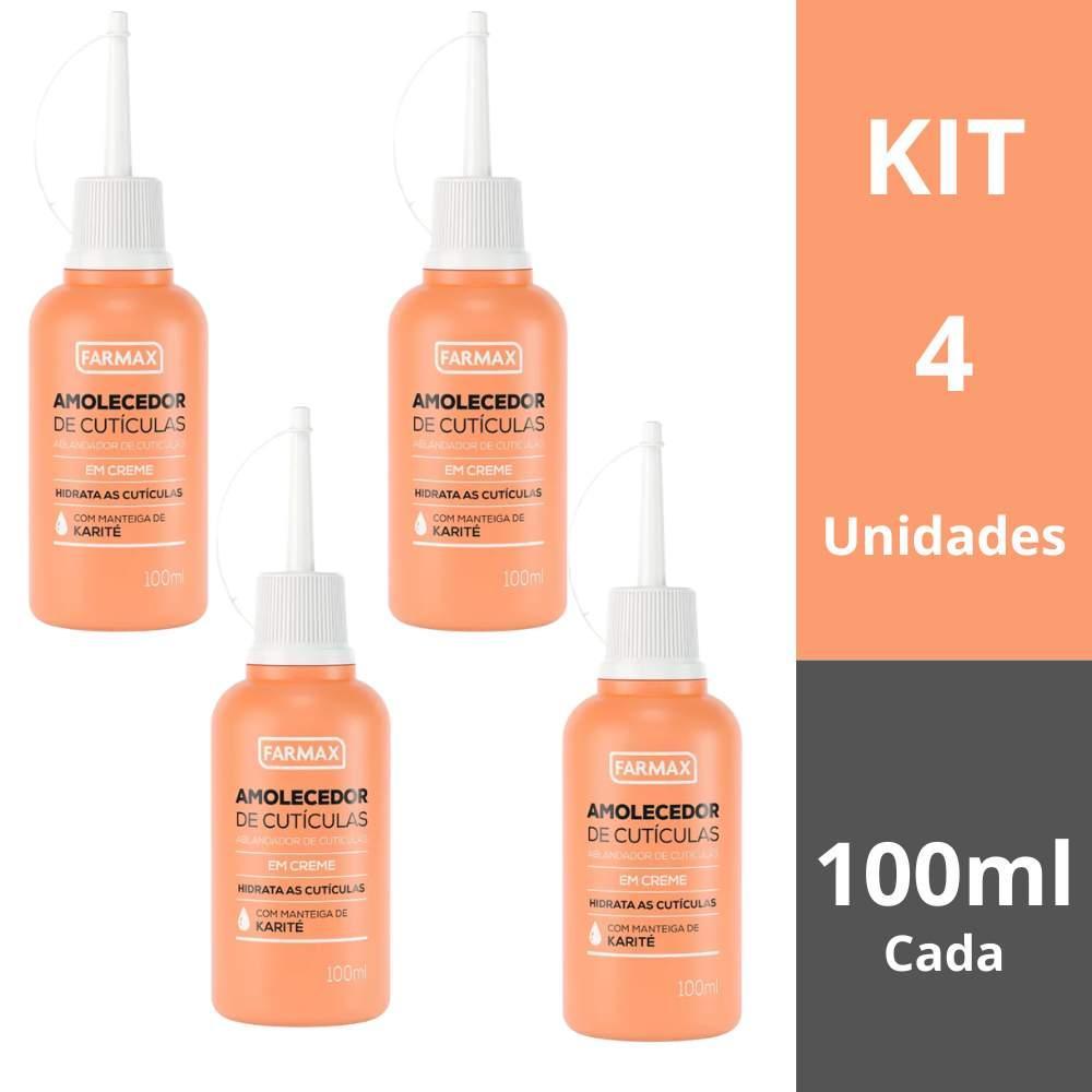 Amolecedor Para Cuticulas Farmax Creme Kit c/ 4 Unidades 100ml Cada