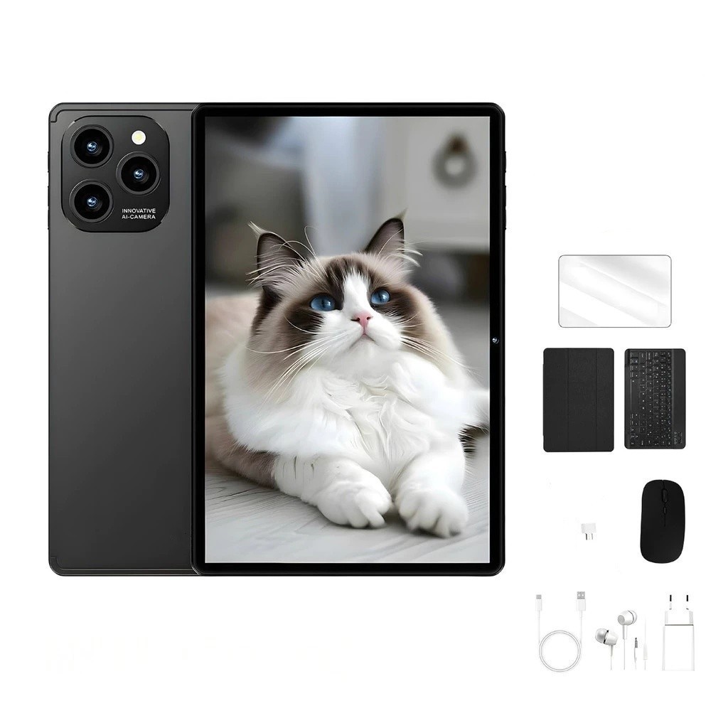 Tablet 10.1” com Teclado+Mouse 6GB RAM 128GB Android 13 Câmera 50MP