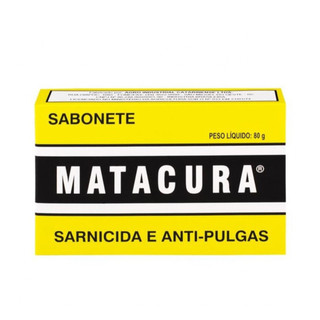 Sabonete Matacura 80g Sarnicida Para Cachorro AntiPulgas Sarna Caes Pet Piolho Carrapato Caspa