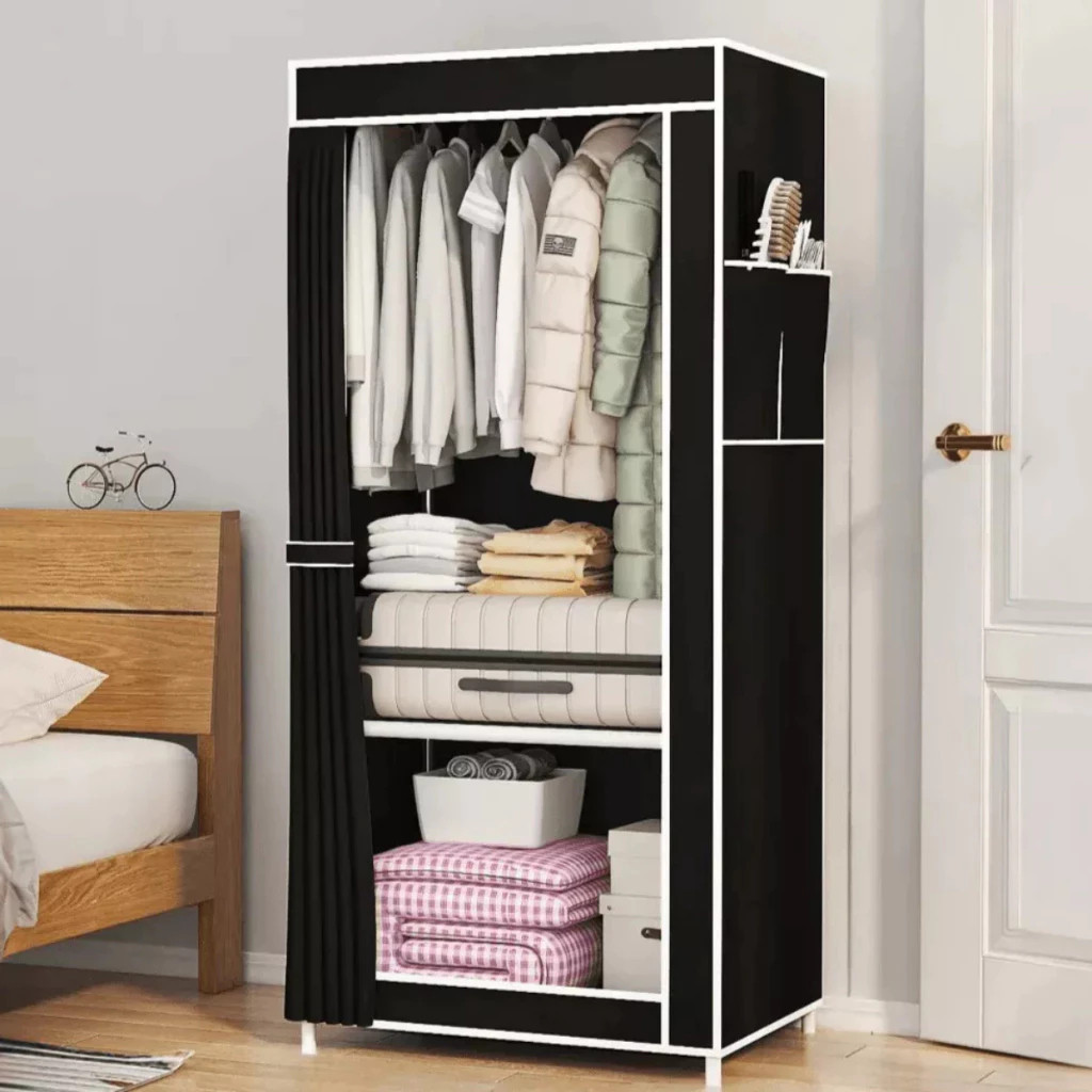 Guarda Roupa Desmontável Mini Closet Prateleiras Organizador Sapateira Cabideiro Estrutura