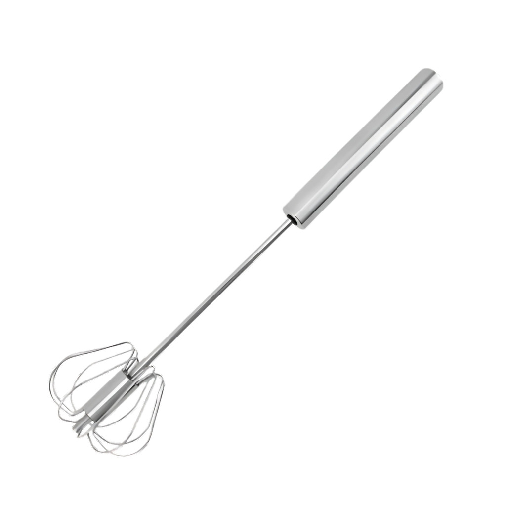 SYMEON Batedor Fouet Fuê Giratório de Inox para Ovos Claras Massas Molhos Cozinha 30cm