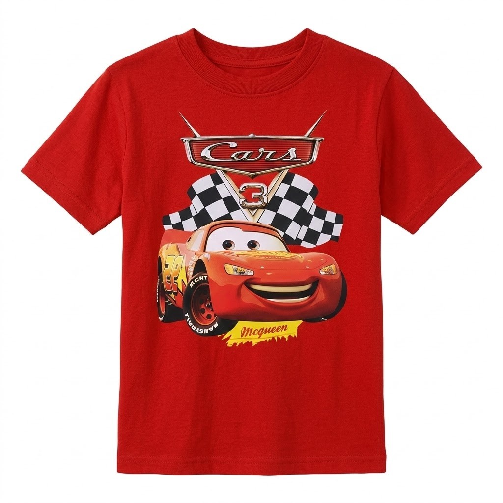 Camisa Camiseta Infantil Relâmpago Mcquuen Macqueen Carros Fantasia Personagens Meninos Aniversario Moda Festa