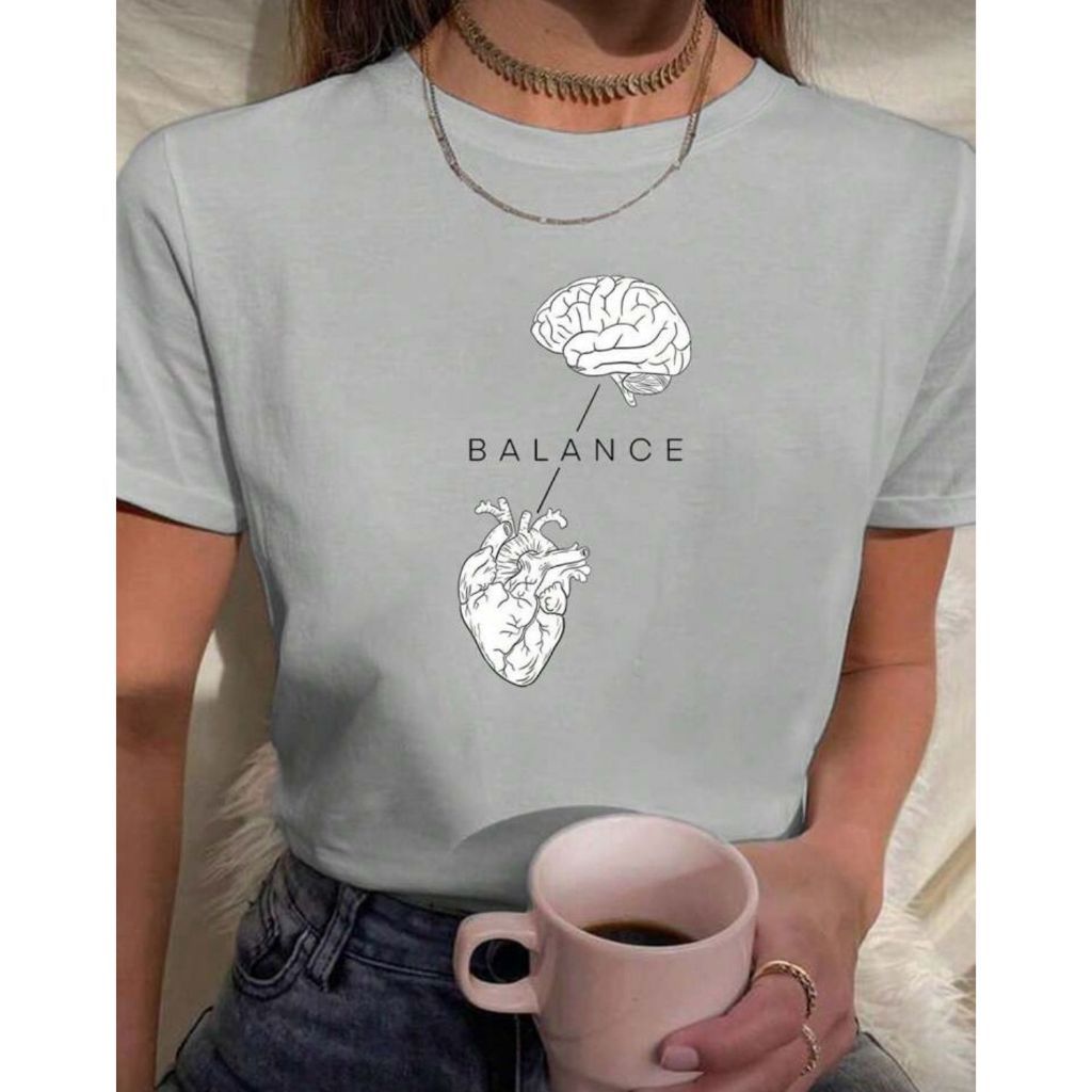 Blusa Psicologia Balance Babylook Estampada 100% Algodão Camiseta Feminina Psicóloga Profissão