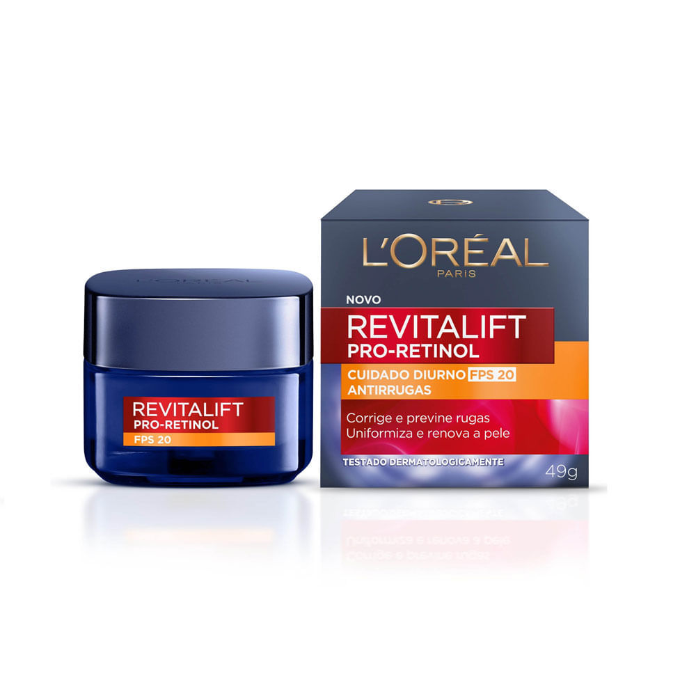Creme Hidratante Facial Antirrugas L'Oréal Paris Revitalift Retinol FPS 20 49g em Oferta na Shopee