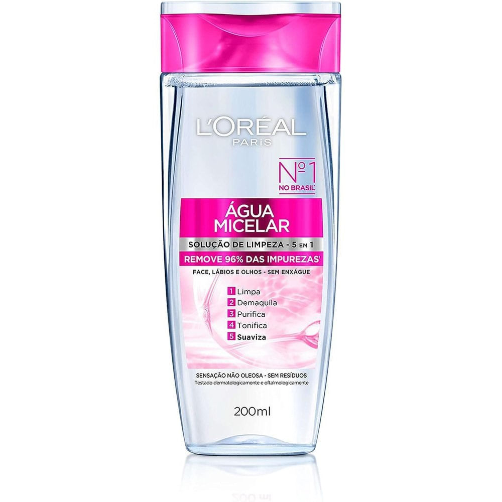 Água Micelar L'Oréal Paris Solução de Limpeza 5 em 1 200ml em Oferta na Shopee