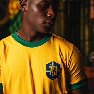 Camisa Brasil Retrô Pelé 1970 Masculina em Oferta na Shopee