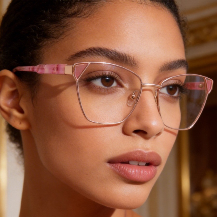 ARMAÇÃO FEMININA METAL OLHOS DE GATO ÓCULOS DESCNASO OU GRAU MODA