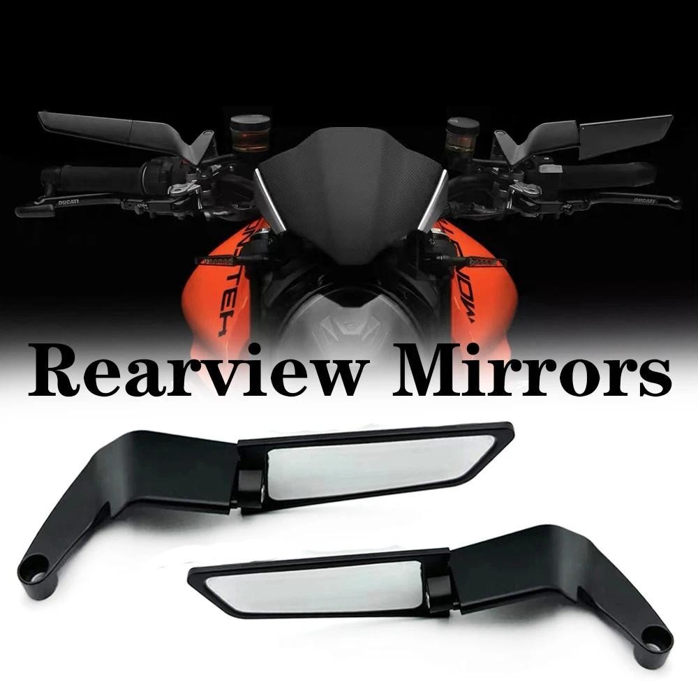 Para Ducati MONSTER 796 696 695 795 797 821 1200 400 Motocicleta Asa De Vento Fixa Espelho Retrovisor Competitivo Invert
