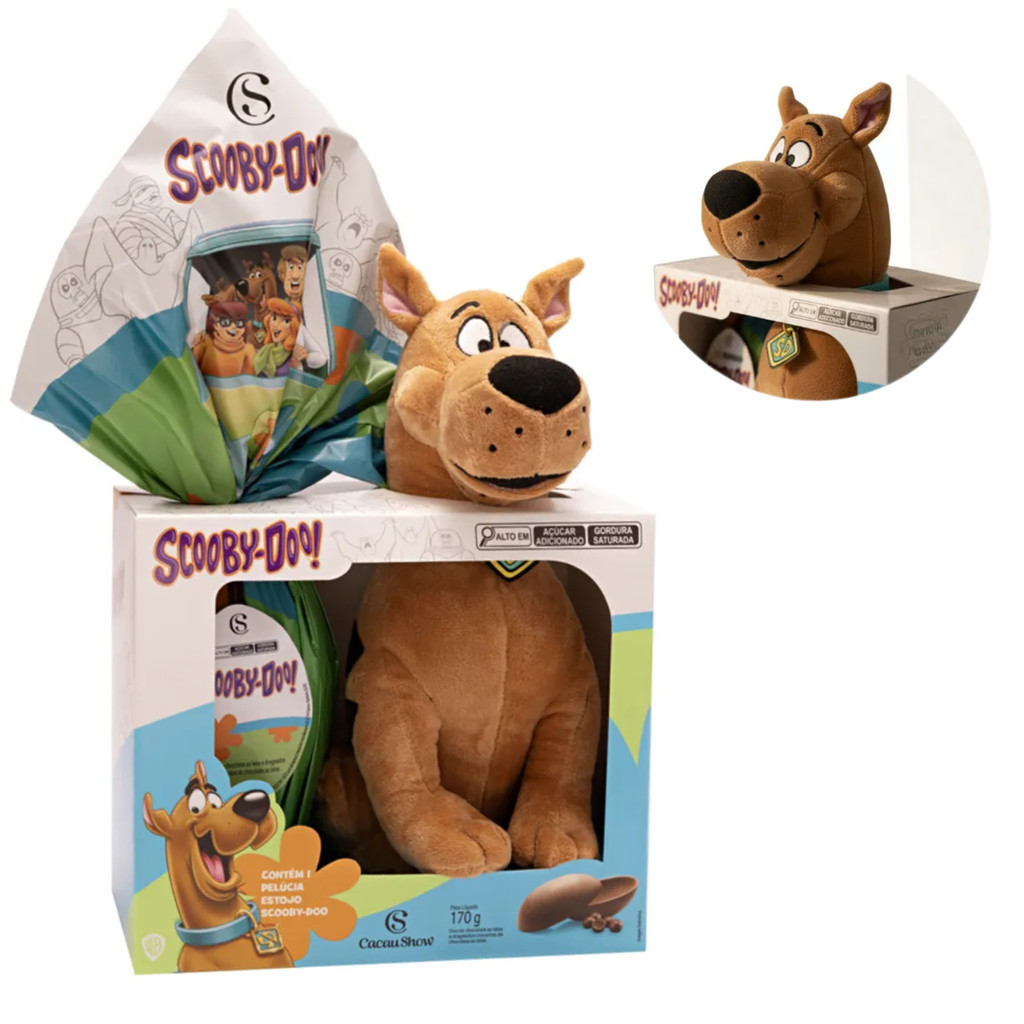 Ovo De Páscoa Pelúcia Estojo Scooby-Doo 170g Cacau Show em Oferta na Shopee
