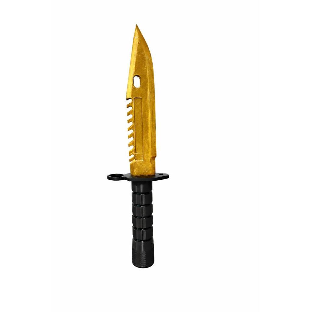 M9 Bayonet CS2 Decorativa Dourada Counter Strike - Item Gamer para Setup e Coleção Skin CS:GO