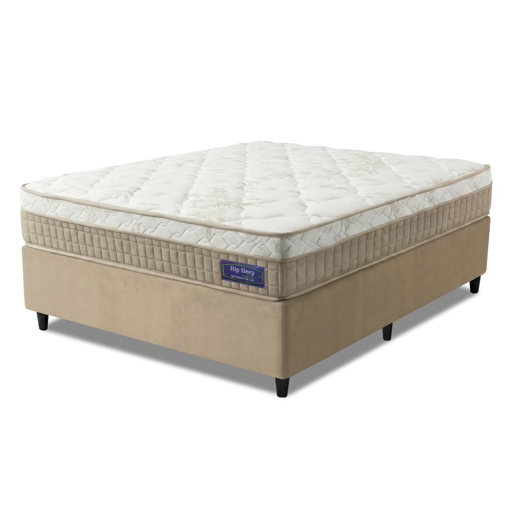 Cama Box Desmontável Colchão Queen Molas Ensacadas Euro In Natural Confort 158x198x63cm
