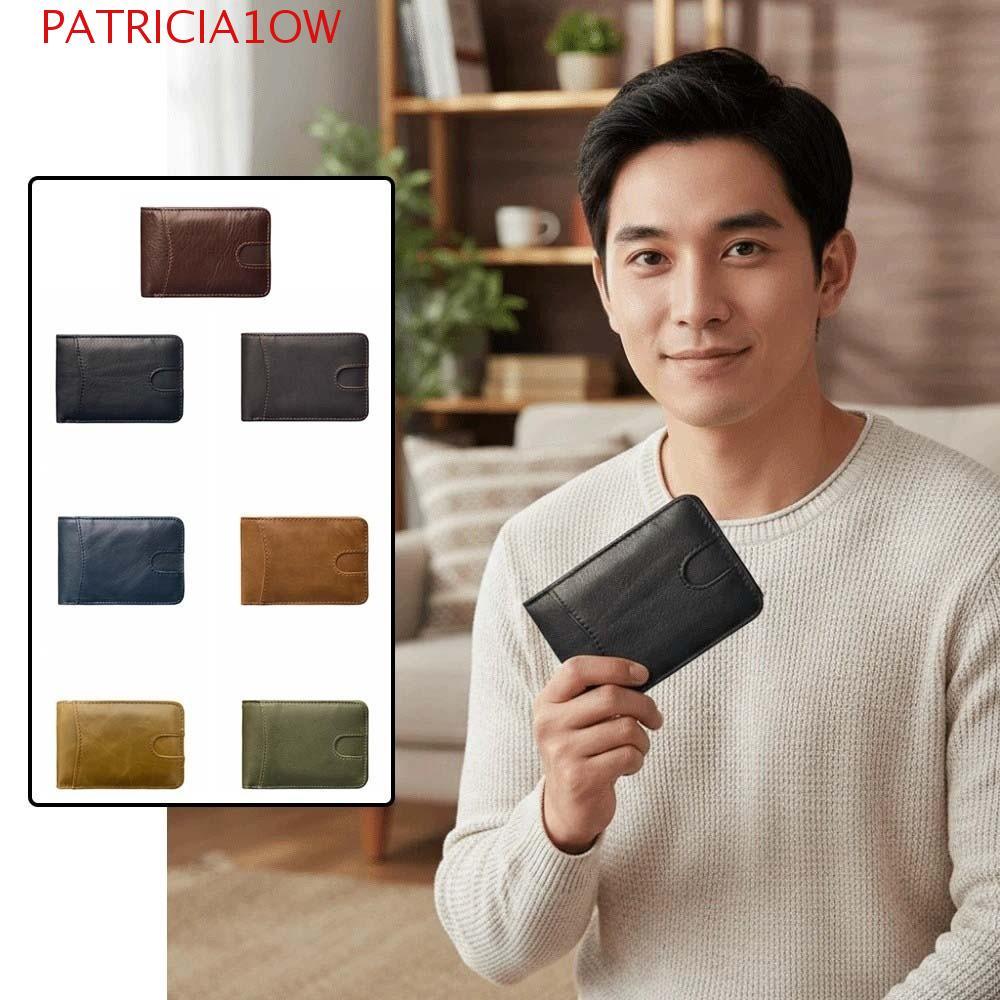 PATRICIA1OW Carteira De Couro Fino , Bolsa De Dinheiro Retrô De Grande Capacidade Em PVC Moedas Masculina De Cor Sólida 