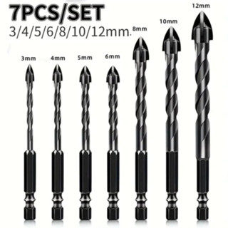 Kit 7 Brocas de carboneto Triangular Titânio Profissionais 3-12mm Para Fura Tudo em Oferta na Shopee