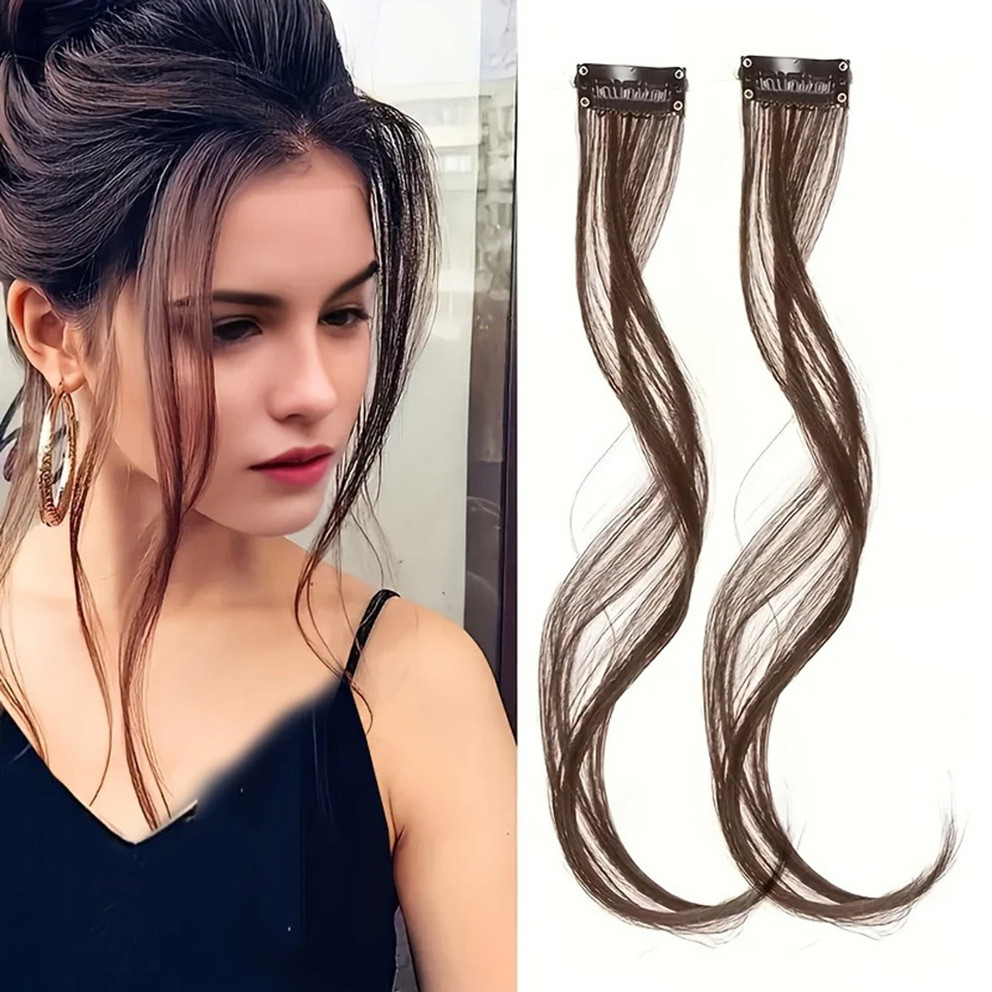 Dragão bigode franja peça peruca feminina Natural testa meio dividido franja falsa acessórios de cabelo sem costura cabe