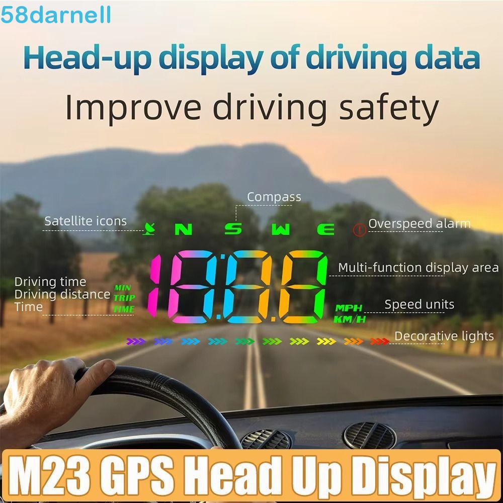 DARNELL Car Head Up Display , Velocímetro Digital HUD Portátil GPS Durável