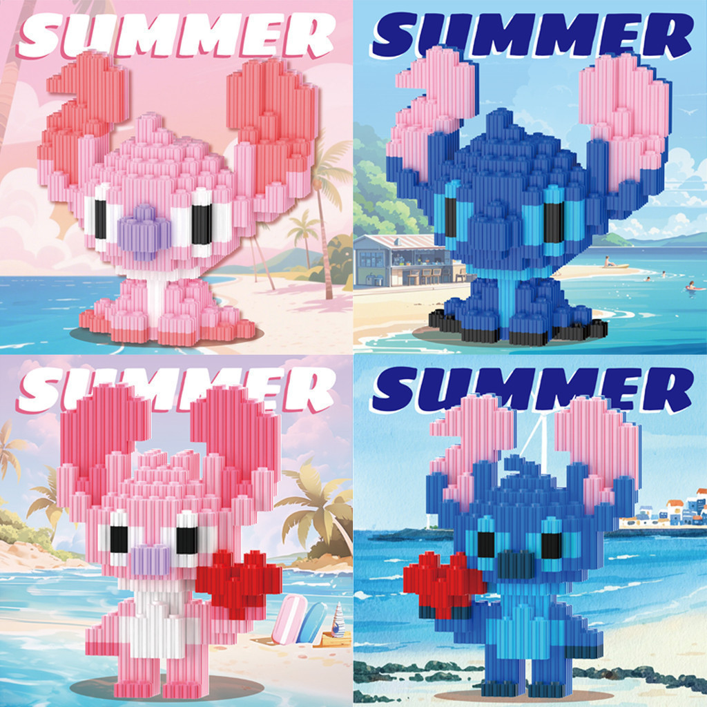 Stitch Compatível Com Estatuetas De Desenhos , Blocos De Construção Montados Em Micropartículas , Brinquedos De Quebra em Oferta na Shopee
