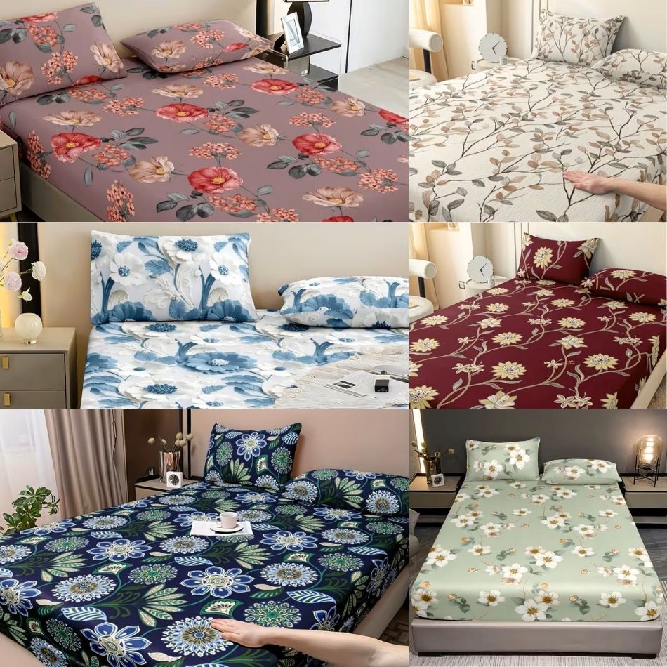 Jogo De Lençol Luxo Cama Solteiro Casal 400 Fios Percal Estampado C/ Elástico em Oferta na Shopee