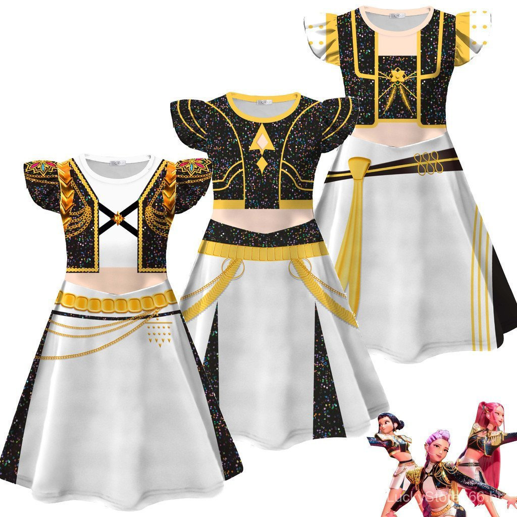 Vestido Infantil K-Pep Domen Hanters Rami Zaey Mera Cosplay Supergirl Idol para Meninas 1SE6