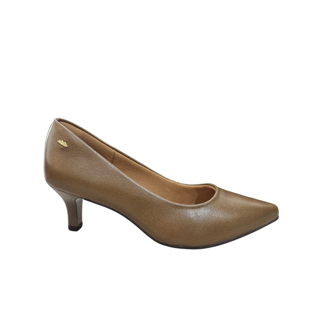 Scarpin Dakota Couro Feminino Bico Fino 5cm G9381 Castanho