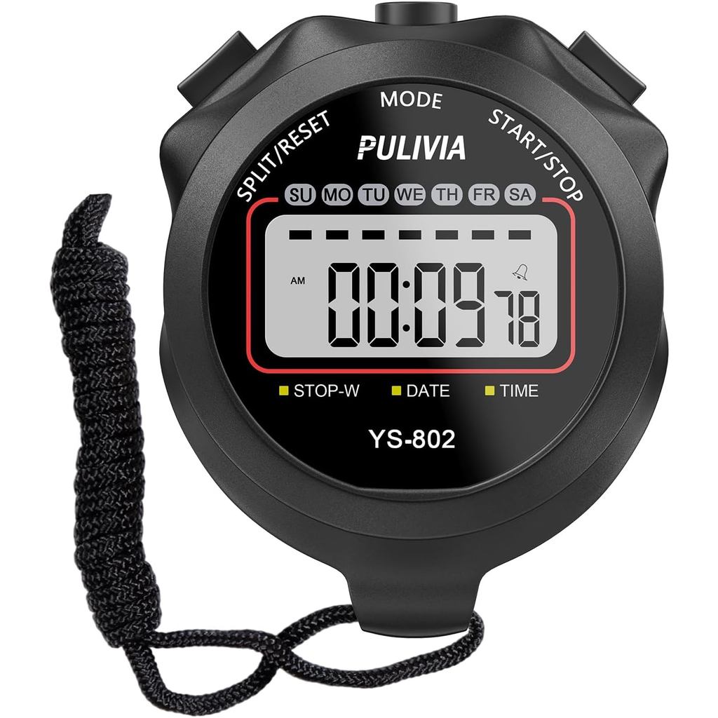 Cronômetro Temporizador Colo Split Digital Com Alarme De Calendário De Relógio , De Parada De Exibição Grande Para Espor