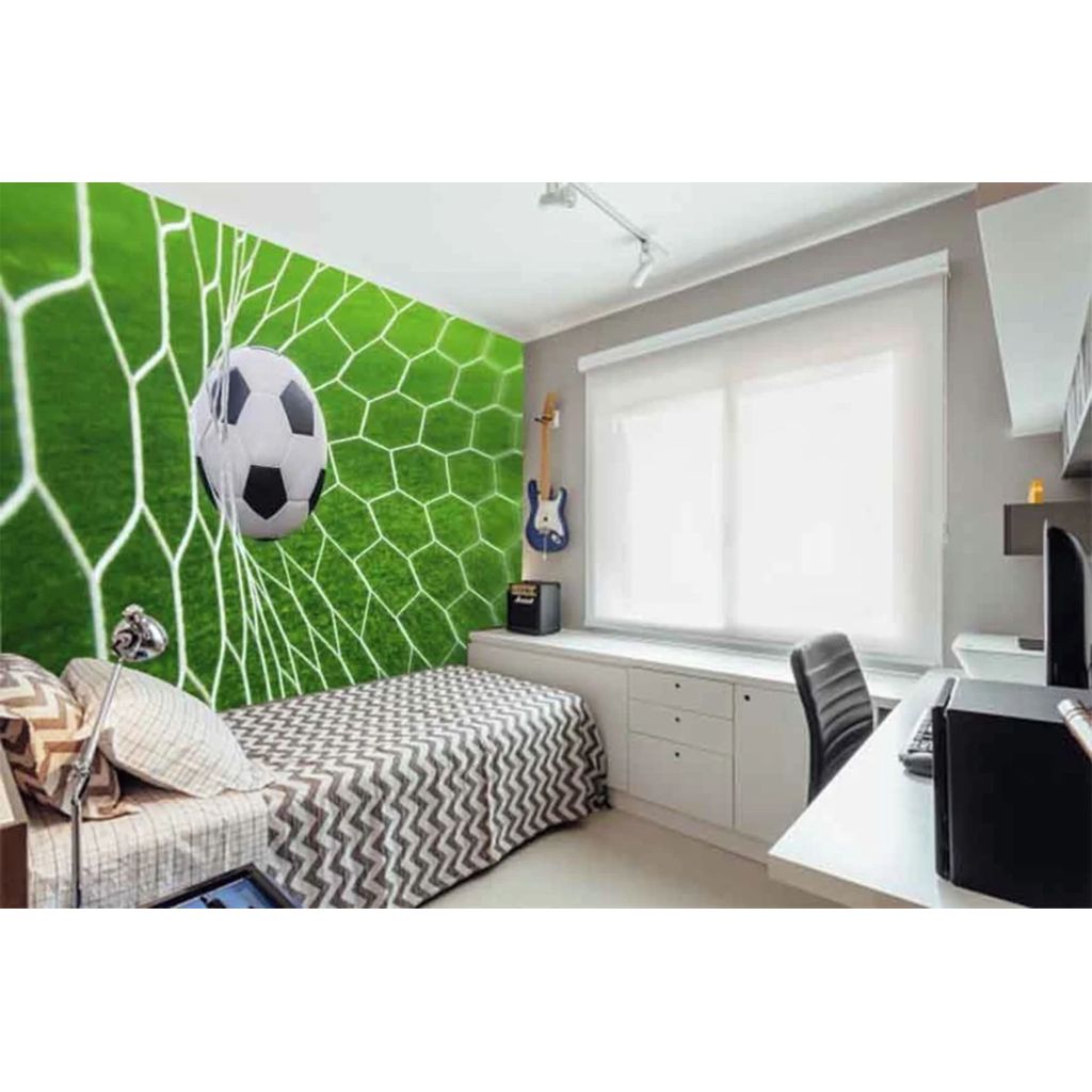 Papel de Parede para Quarto Futebol Gramado Bola de Futebol