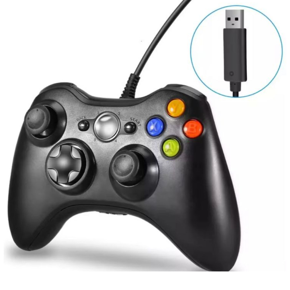 Controle De Xbox 360 Com Fio Para Video Game e PC/ Fat E Pc Joystick Jogo