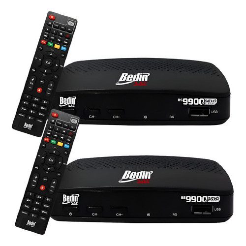 Kit 2 Receptor Tv Digital Satélite Parabólica Full Hd Bs9900