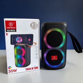 Caixa De Som 50W Portátil Bluetooth RGB TWS USB SD FM Grave Som Potente Promoção Lindo Pr…
