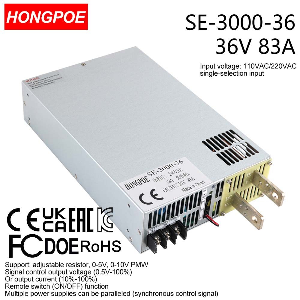 0-36V 83A 3000W Ajustável AC-DC 5V 10V PLC/PMV Transformador De Controle De Sinal , Adequado Para motor/Bateria/solar/in