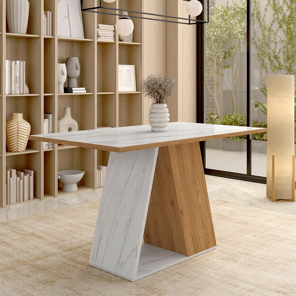 Mesa Jantar Retangular Marmorizado Carrara áquila Cina/carr/bc - M.a