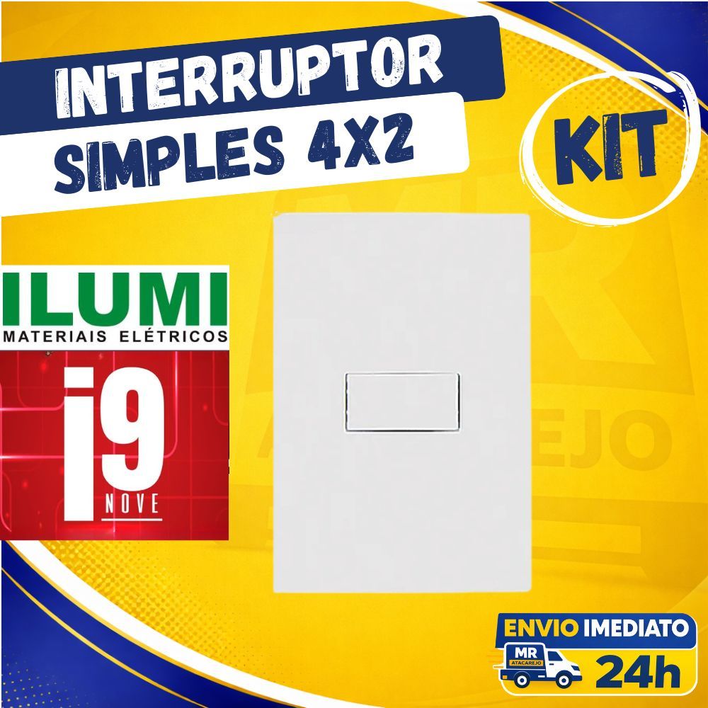 Kit Interruptor Simples Horizontal Linha I9 Ilumi