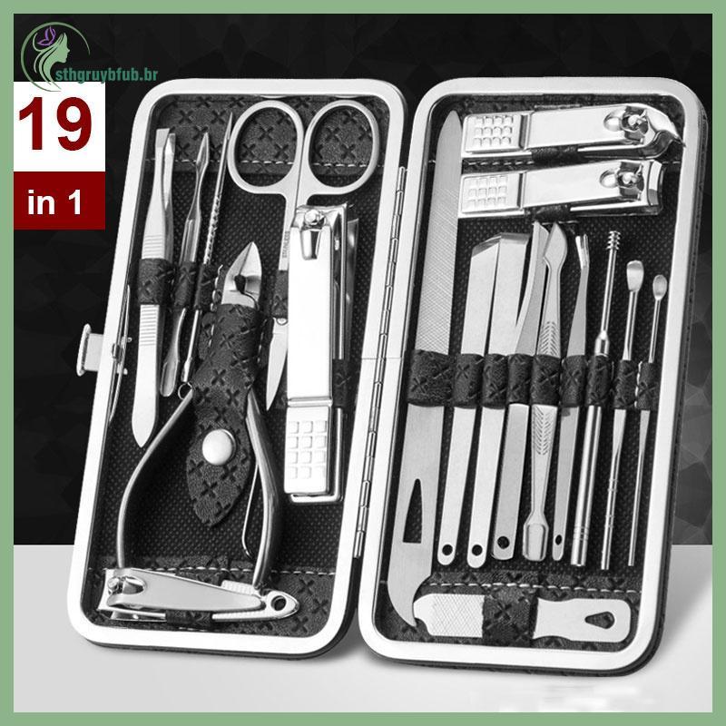 STHB 19 Em 1 Profissional Cortador De Unhas Kit Pedicure , De Ferramentas De Manicure Conjunto , De Aço Inoxidável BR