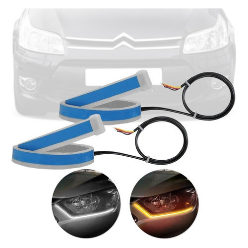 Daylight Barra Led Fita Farol Pisca Sequencial Citroen C4