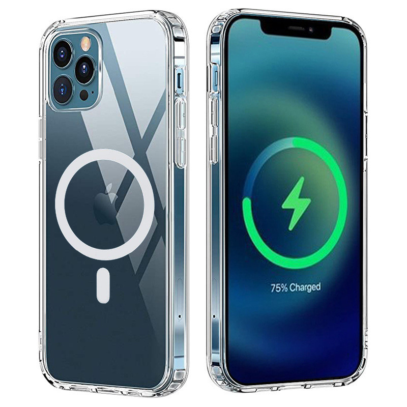 Adequado para Apple 17Air iPhone16 14promax Transparente 15plus Capa de telefone magnética 16E Apple 11 13mini 12promax 