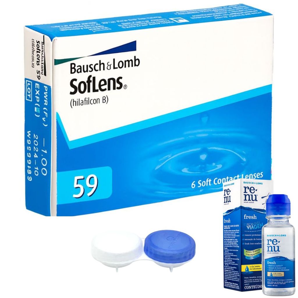 Lente De Contato Soflens 59 Bausch+Lomb Com Renú E Estojo