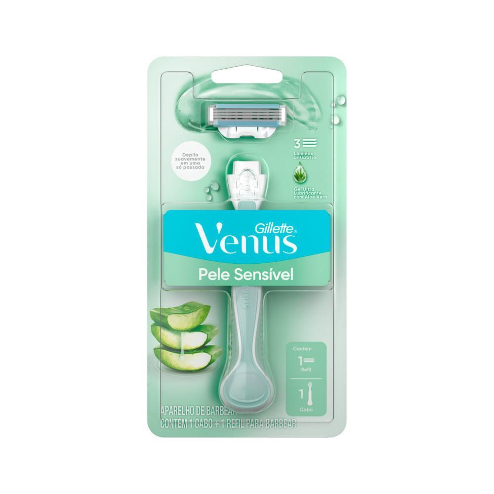 APARELHO DE BARBEAR GILLETTE VENUS PELE SENSIVEL + 1 REFIL