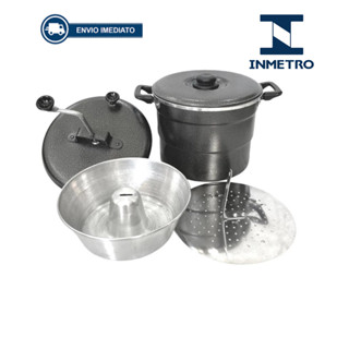 Cuscuzeiro Multiuso 4 em 1- Cuscuzeiro, Pipoqueira, Faz Pudim em Oferta na Shopee