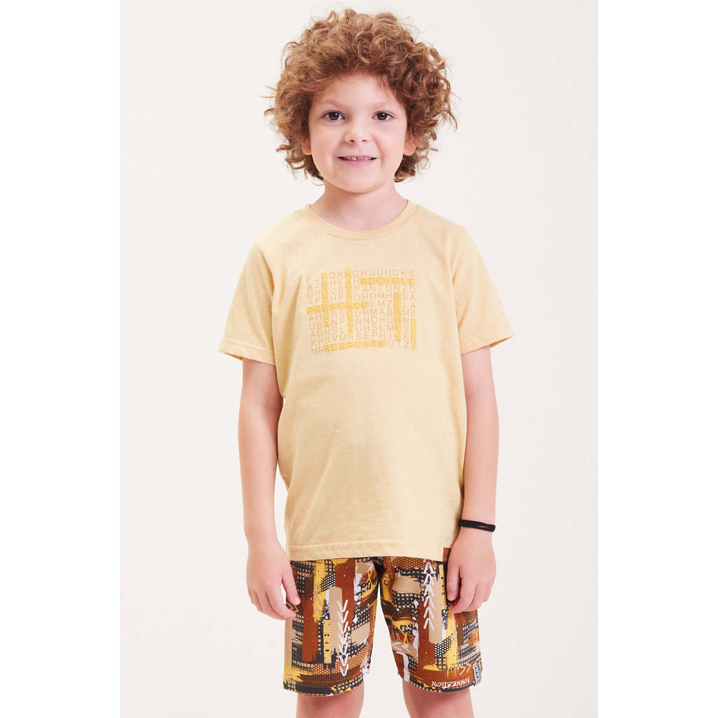 Bermuda Infantil Menino Estampada Elian Laranja