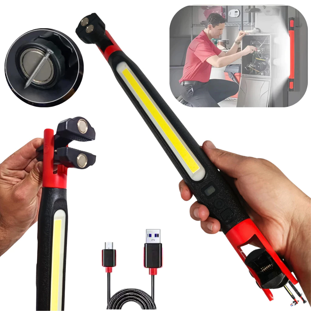 Lanterna Led Profissional Bastão De Trabalho 4 Modos De Iluminação Com Imã Gancho — imagem 1