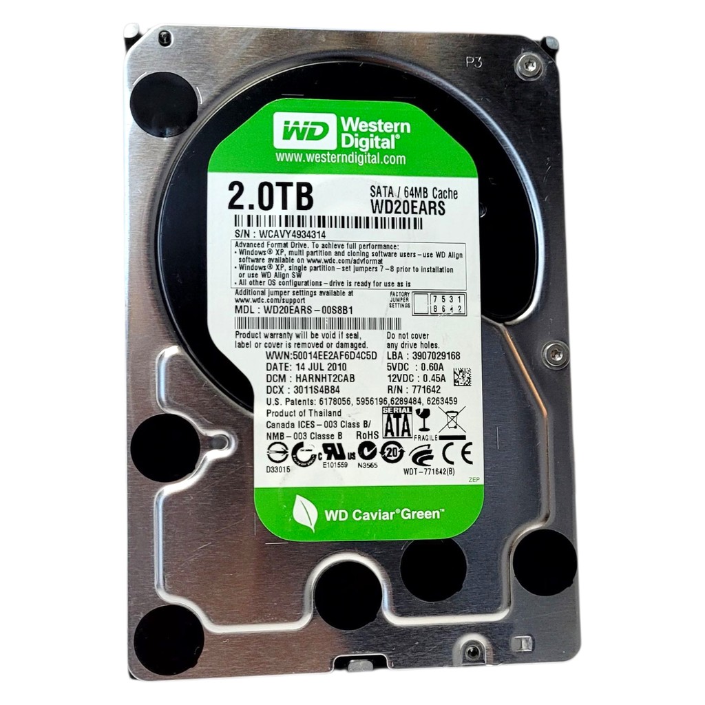 Hd Western Digital 2tb Wd20ears Green 64mb Sata Intellipower
