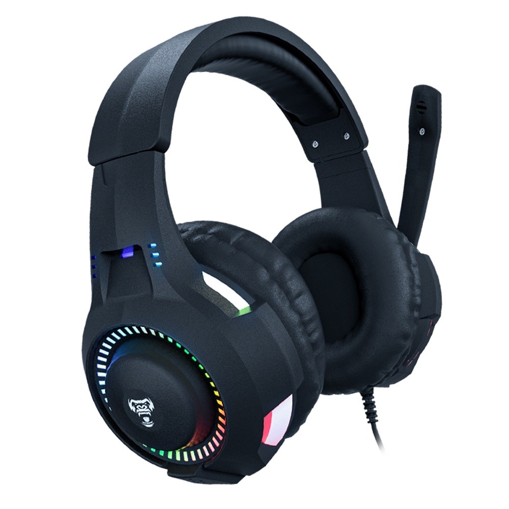 Headset Gamer Fone para Jogos com Microfone Led Rainbow Rgb P2 3,5mm Cyber Ajustável Clanm