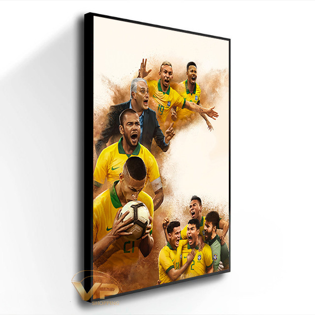 Quadro decorativo futebol time brasileiro Copa do Mundo CBF Seleção Brasileira decoração para quarto sala