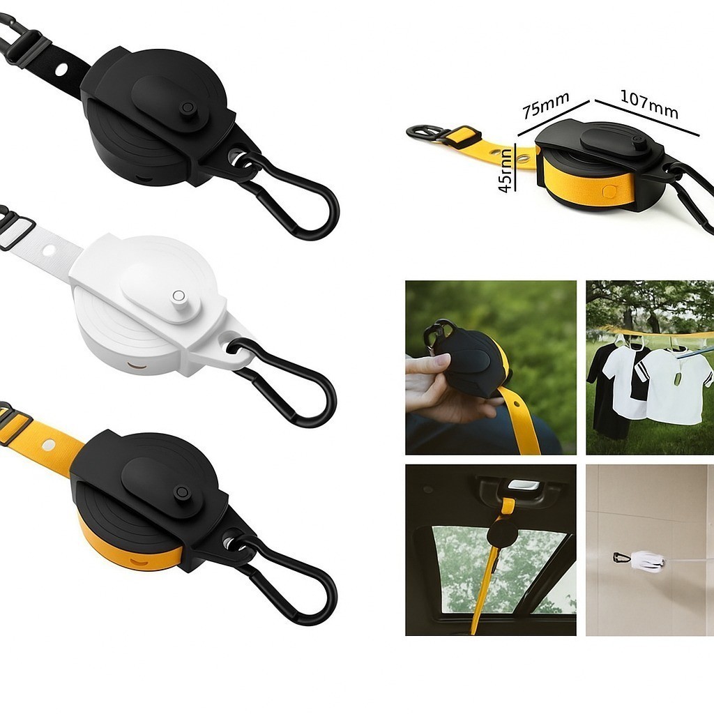 Varal Retrátil 12 Pés Interior Ao Ar Livre 22LB Carga Máxima , De Viagem Portátil 34 Furos DKL em Oferta na Shopee