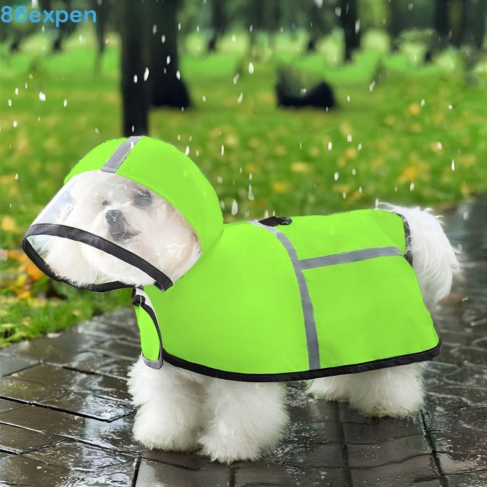 EXPEN1 Poncho De Chuva Para Cães , Capa Reflexiva À Prova De Vento Animais De Estimação , Jaqueta Impermeável Com Design