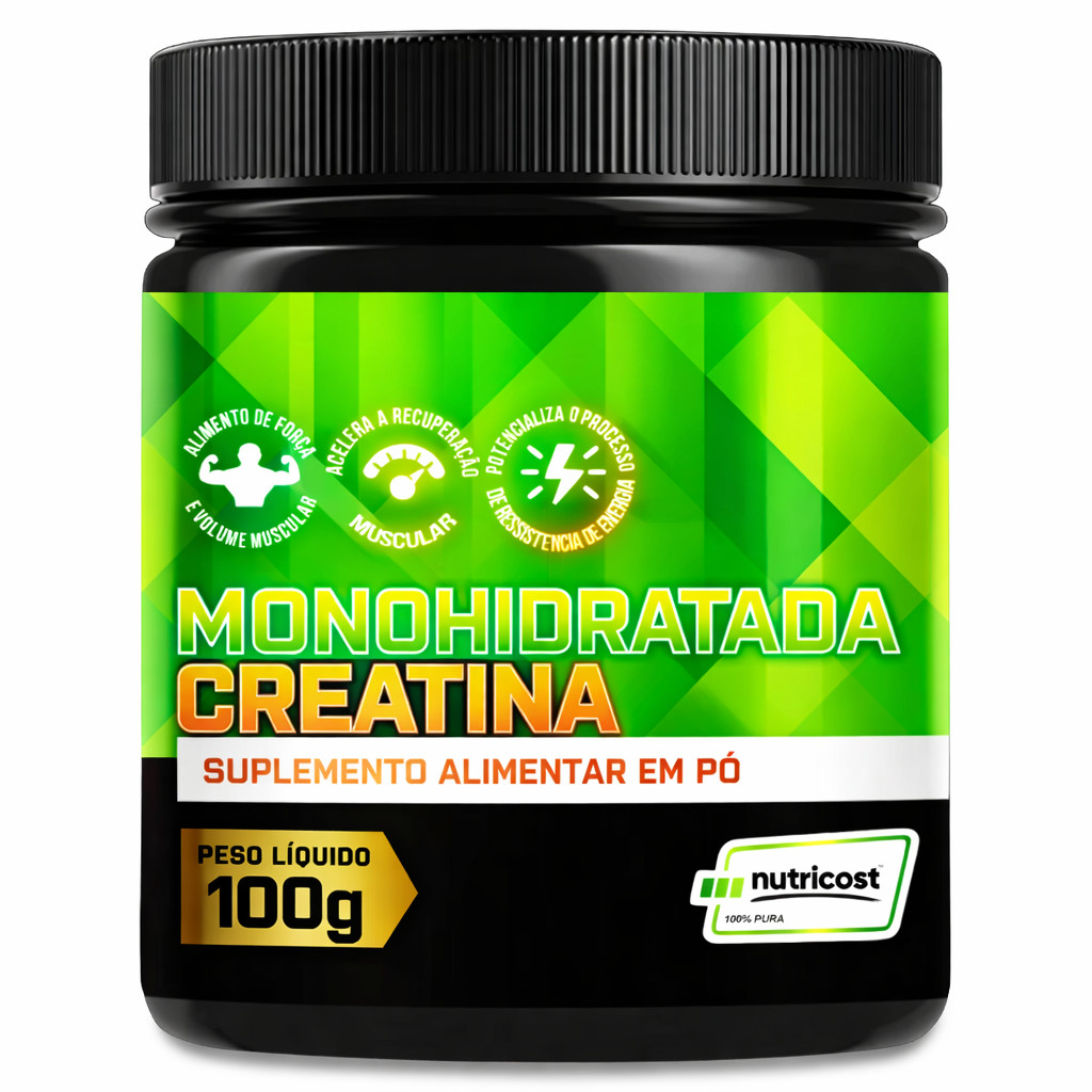 1 Creatina Pura Creatina Monohidratada Pote 100g pt verde em Oferta na Shopee