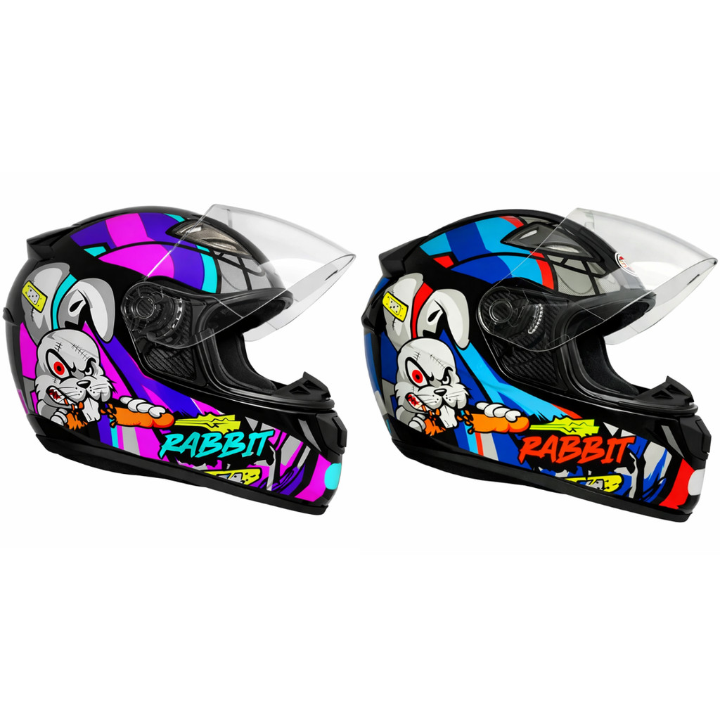 Kit 2 Capacete Ebf Rabbit Rosa E Azul Casal C/narigueira