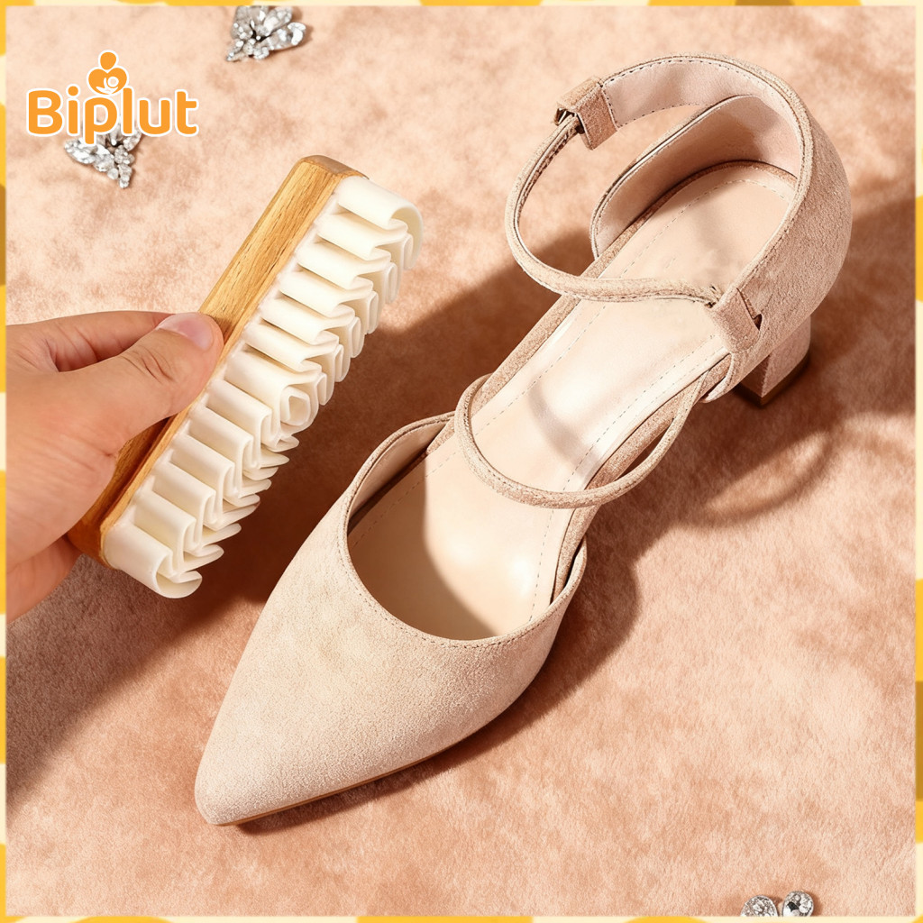 Sapato De Escova De Borracha De Crepe Macio 1/2/3/5 Peças Conjunto De Camurça-Purificador Multifuncional Com Cabo De Madeira Natural Para Couro Nubuck