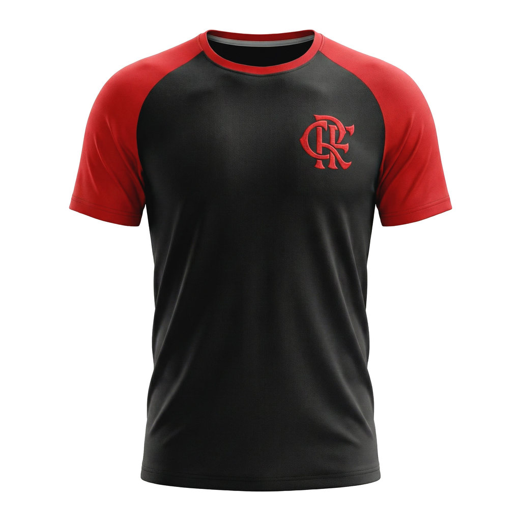 Camisa Do Flamengo Preta com Vermelho Gavea Infantil
